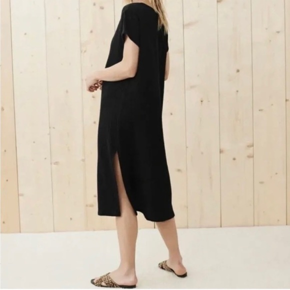 Jenni Kayne Cypress Caftan Dress Black Cotton Gauze Short Sleeve Midi Size XS - Picture 7 of 15